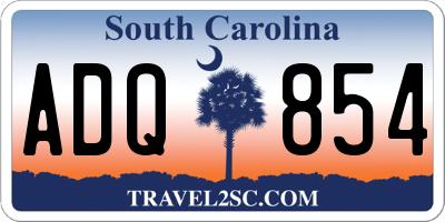 SC license plate ADQ854