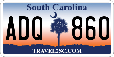 SC license plate ADQ860