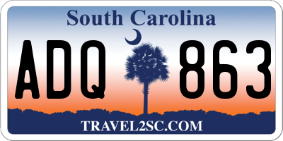 SC license plate ADQ863