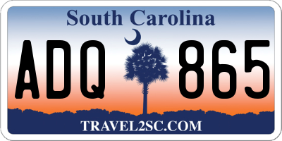 SC license plate ADQ865