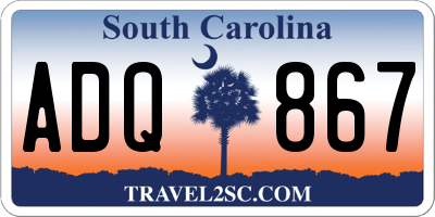 SC license plate ADQ867