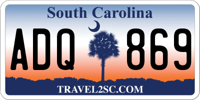 SC license plate ADQ869