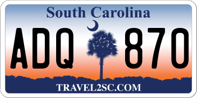 SC license plate ADQ870