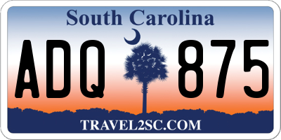 SC license plate ADQ875