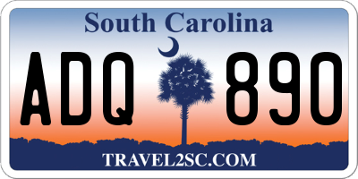SC license plate ADQ890