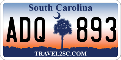 SC license plate ADQ893
