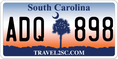 SC license plate ADQ898