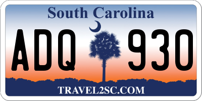 SC license plate ADQ930