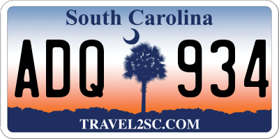 SC license plate ADQ934