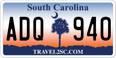 SC license plate ADQ940