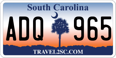 SC license plate ADQ965