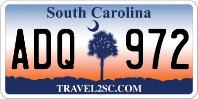 SC license plate ADQ972