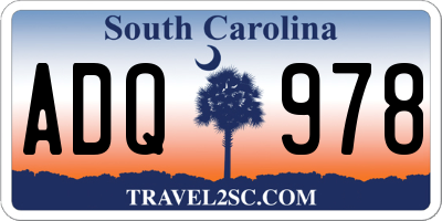 SC license plate ADQ978