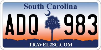 SC license plate ADQ983