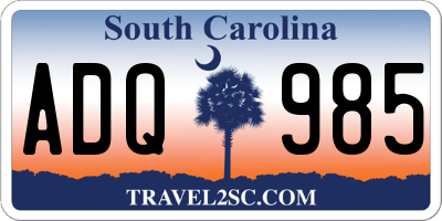 SC license plate ADQ985