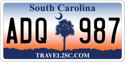 SC license plate ADQ987