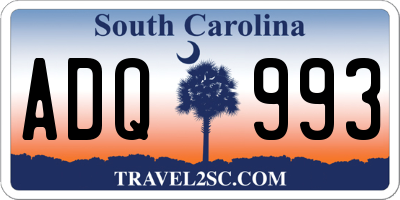SC license plate ADQ993