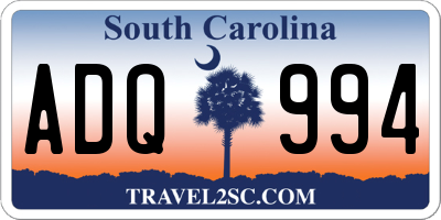 SC license plate ADQ994