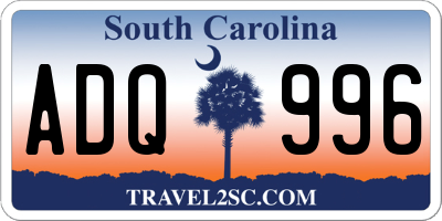 SC license plate ADQ996