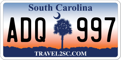 SC license plate ADQ997