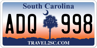SC license plate ADQ998