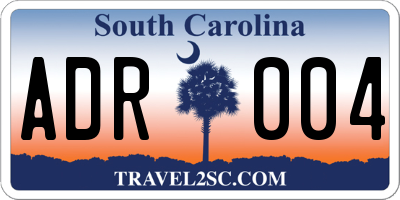 SC license plate ADR004