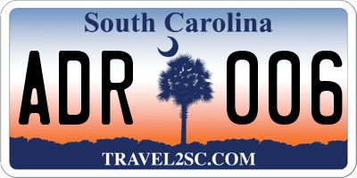 SC license plate ADR006