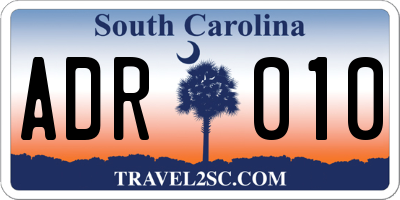 SC license plate ADR010