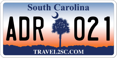 SC license plate ADR021