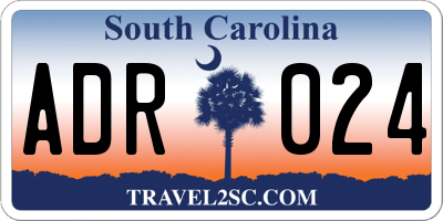 SC license plate ADR024