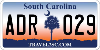 SC license plate ADR029