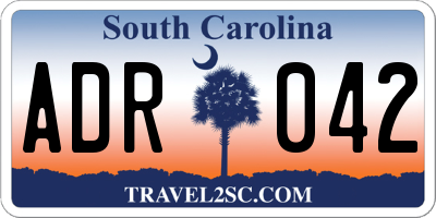 SC license plate ADR042
