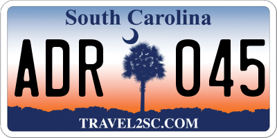 SC license plate ADR045