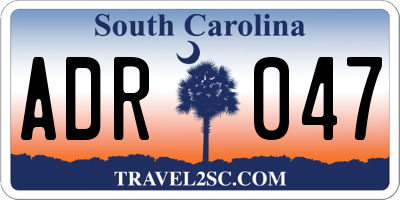 SC license plate ADR047