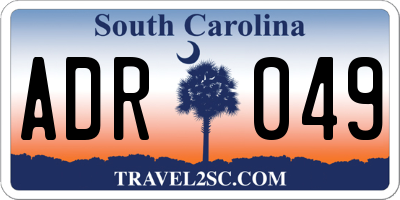 SC license plate ADR049