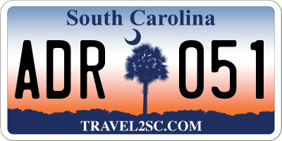 SC license plate ADR051