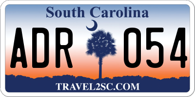 SC license plate ADR054