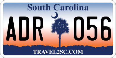 SC license plate ADR056