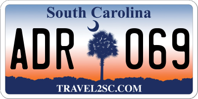 SC license plate ADR069