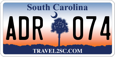 SC license plate ADR074