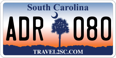 SC license plate ADR080