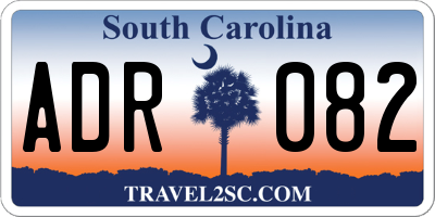 SC license plate ADR082