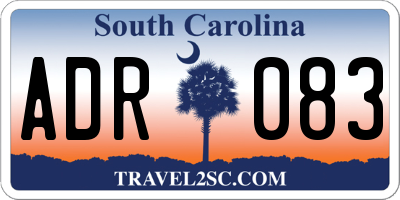 SC license plate ADR083