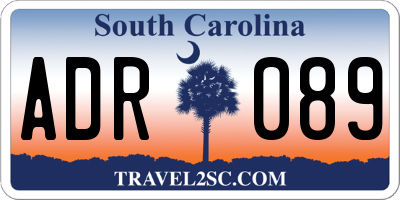 SC license plate ADR089