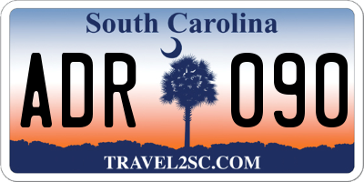 SC license plate ADR090