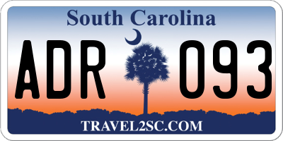 SC license plate ADR093
