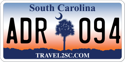 SC license plate ADR094