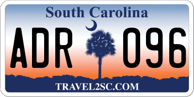 SC license plate ADR096