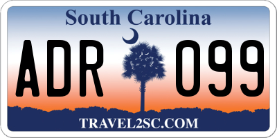 SC license plate ADR099