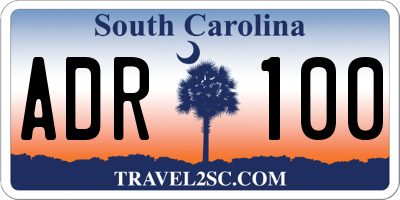 SC license plate ADR100